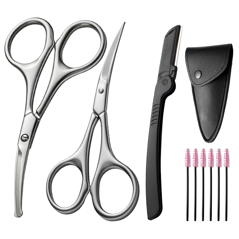Men'S Grooming Eyebrow Trimming - 1/9 pezzi Forbici per sopracciglia e