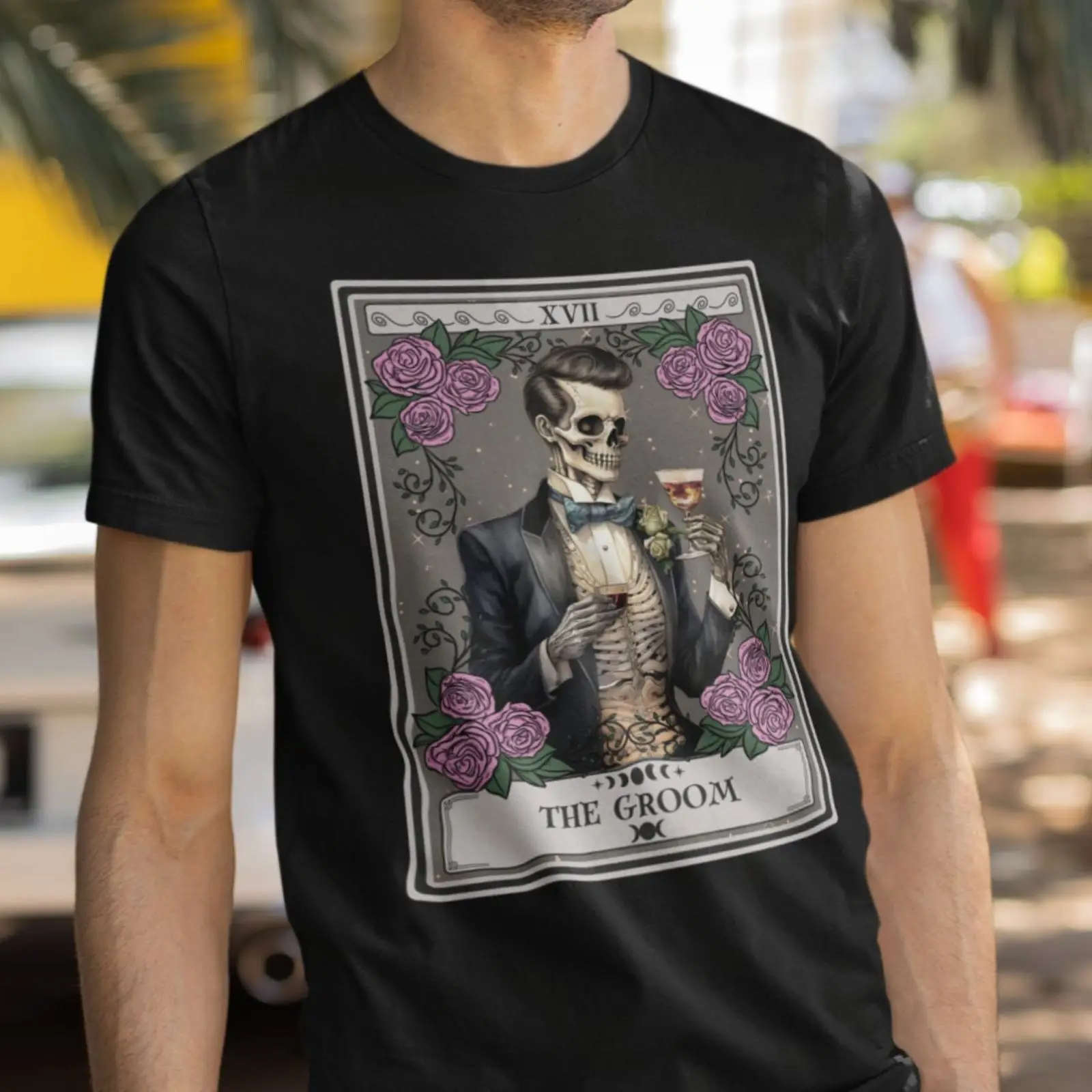 Men'S Grooming For Engagement - T-shirt Scheletro Carta dei Tarocchi 'The