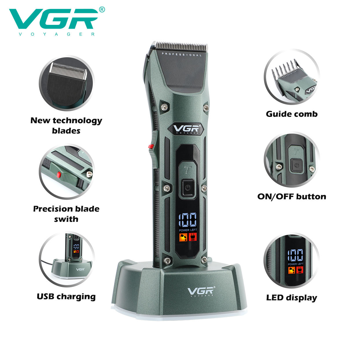 VGR V-696 Nuovo metallo Popola - Men'S Grooming Salon recensione e prezzo